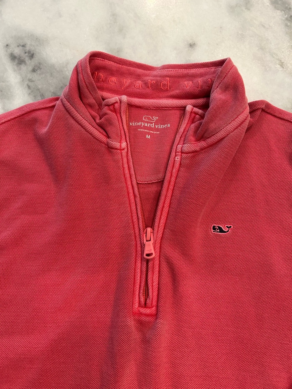 Vineyard Vines Boys heathered red 1/4 Zip Pullover Sweater - M